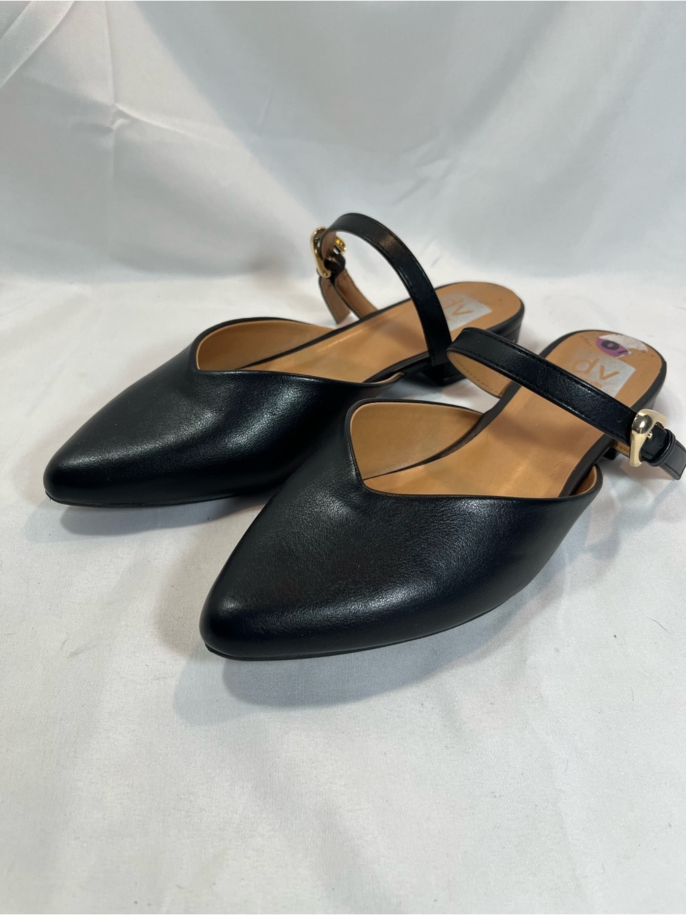 Dolce Vita Black Pointed Mary Jane Flat with Ankle Strap - Picture 2 of 10